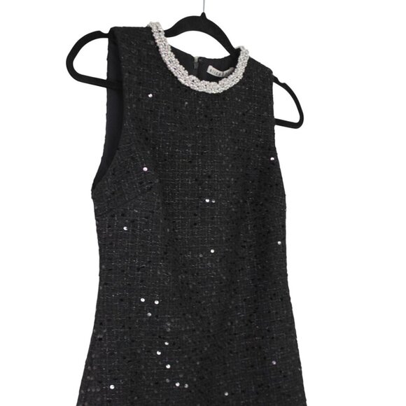 NWT Alice + Olivia Coley Black Tweed Sequin Mini Dress Size XSmall - Picture 6 of 16